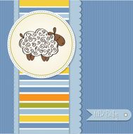 cute baby shower card with sheep N13