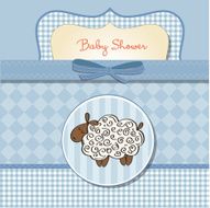 cute baby shower card with sheep N14