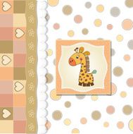 new baby announcement card with giraffe N15