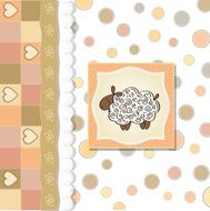 cute baby shower card with sheep N15