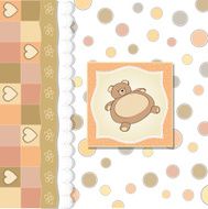 baby shower card with teddy bear toy N27