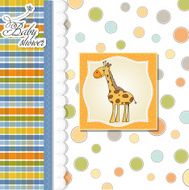 new baby announcement card with giraffe N16