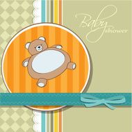 baby shower card with teddy bear toy N29