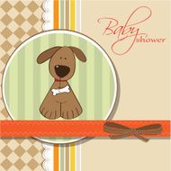 romantic baby shower card with dog N3