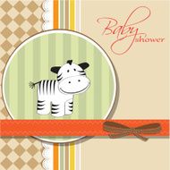 cute baby shower card with zebra N25