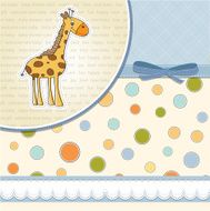 new baby announcement card with giraff
