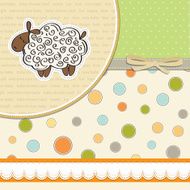 cute baby shower card with sheep N16