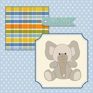 welcome baby card with elephant N2