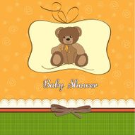 baby shower card with teddy bear toy N30