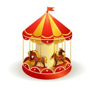 Children&#039;s carousel with horses N2