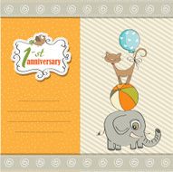 first anniversary card with pyramid of animals N2