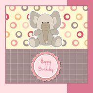 birthday greeting card with baby elephant N2