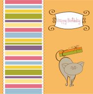 happy birthday card with cute cat N2