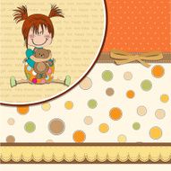 little girl sitting with her teddy bear N3