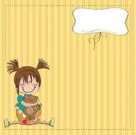 little girl sitting with her teddy bear N6