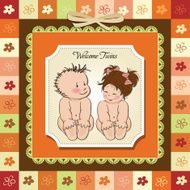 Baby twins shower card N5