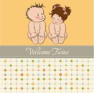 Baby twins shower card N8