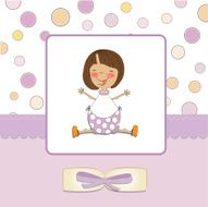 new baby girl announcement card N5