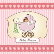 Baby girl announcement card N13