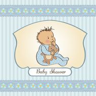 baby announcement card with little boy N4