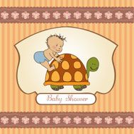 funny baby boy announcement card N4