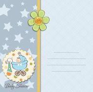 Baby boy announcement card N22