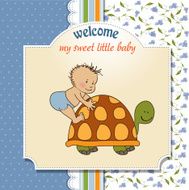 funny baby boy announcement card N5