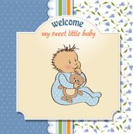 baby announcement card with little boy N5