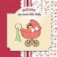 Baby girl announcement card N14