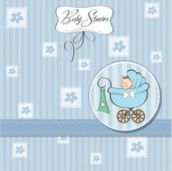 Baby boy announcement card N24