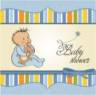 baby announcement card with little boy N6