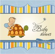 funny baby boy announcement card N7