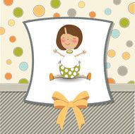 new baby girl announcement card N10