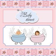 Baby twins shower card N10