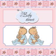 Baby twins shower card N12