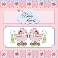 Baby twins shower card N13