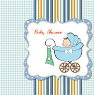 Baby boy announcement card N26