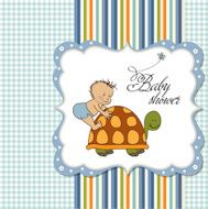 funny baby boy announcement card N8