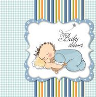 baby shower card with little boy N12