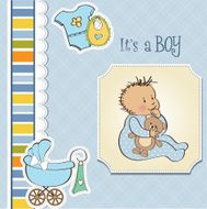 baby announcement card with little boy N8