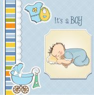 baby shower card with little boy N13
