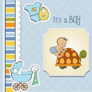 funny baby boy announcement card N9