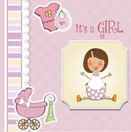 new baby girl announcement card N11