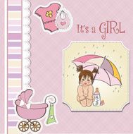 Baby girl shower card N34