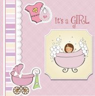 romantic baby girl shower card N3