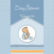 baby announcement card with little boy N9