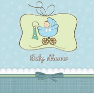 Baby boy announcement card N27