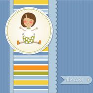 Baby girl announcement card N19