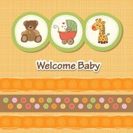 baby shower card with funny animals N3