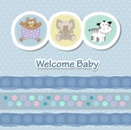 baby shower card with funny animals N4